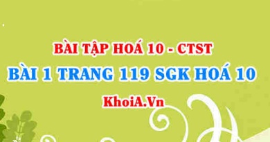 Bài 1 trang 119 SGK Hoá 10 Chân trời sáng tạo